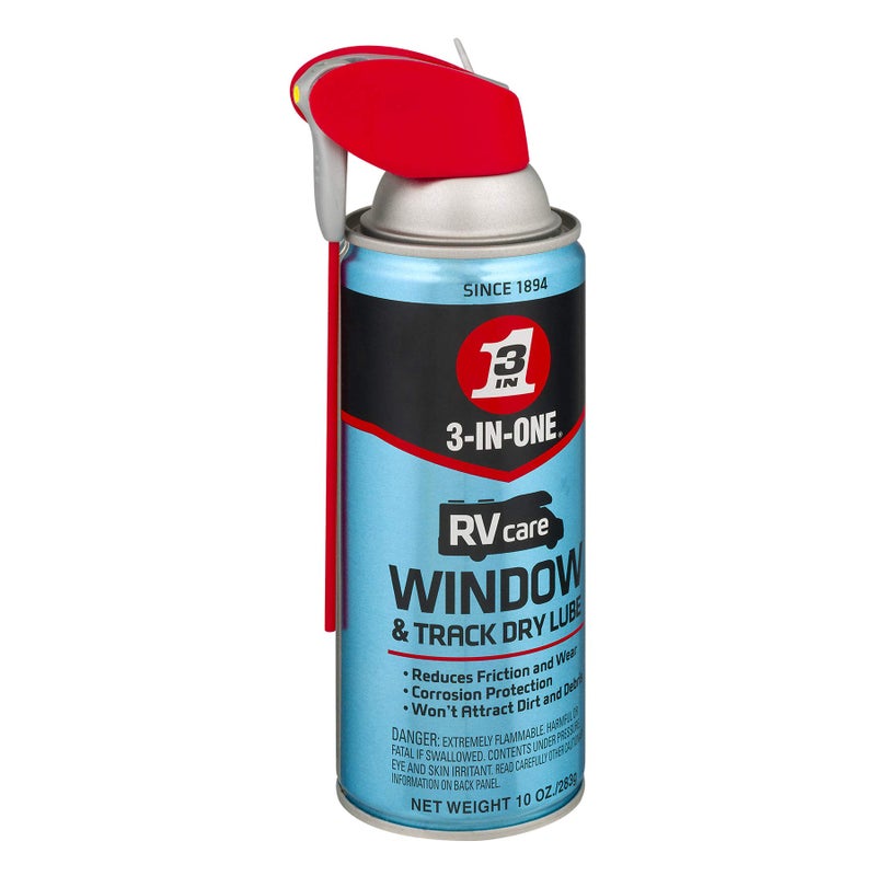 3 in one 3-IN-ONE RVcare Window & Track Dry Lube with SMART STRAW SPRAYS 2 WAYS, 10 OZ - Image 1