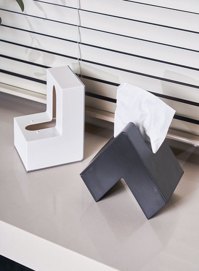 Japanese Style Creative Ins Style Tissue Box Internet Celebrity High-Looking L-Shaped Tissue Box Living Room Facial Tissue Box Wholesale(pure black) - Image 4
