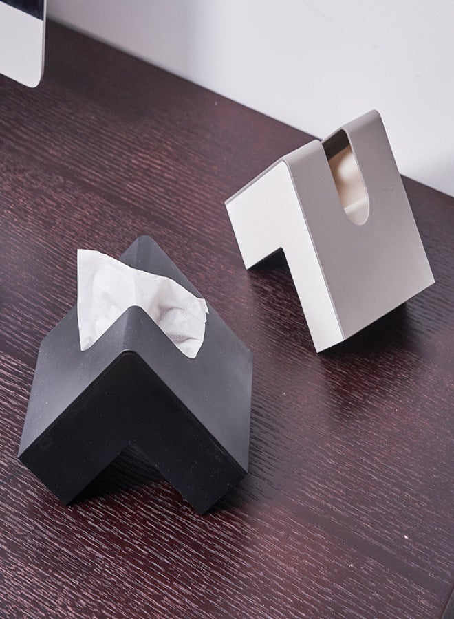 Japanese Style Creative Ins Style Tissue Box Internet Celebrity High-Looking L-Shaped Tissue Box Living Room Facial Tissue Box Wholesale(pure black) - Image 5