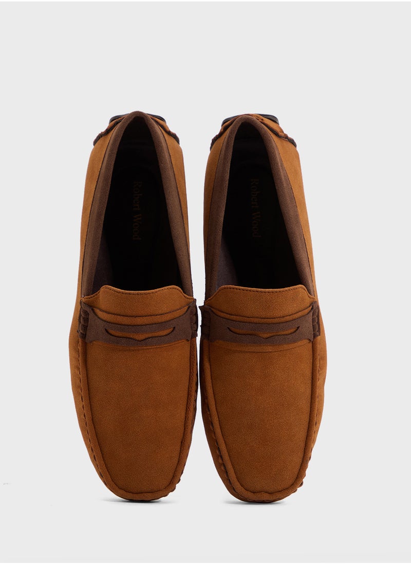 Robert Wood Color Block Suede Loafers  - Image 4