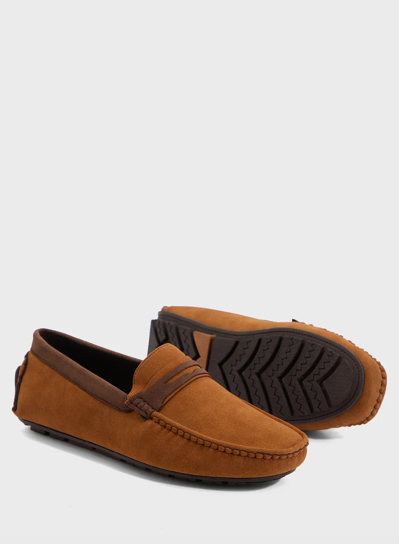 Robert Wood Color Block Suede Loafers
