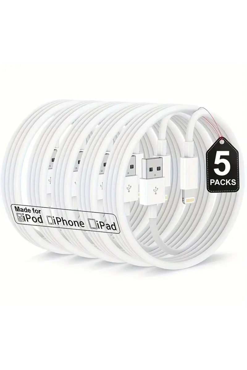 1M 5PCS White 1M 2M 3M MFi Certified 5Packs USB to Lightning TPE Cable Fast Charging Cable Wire for