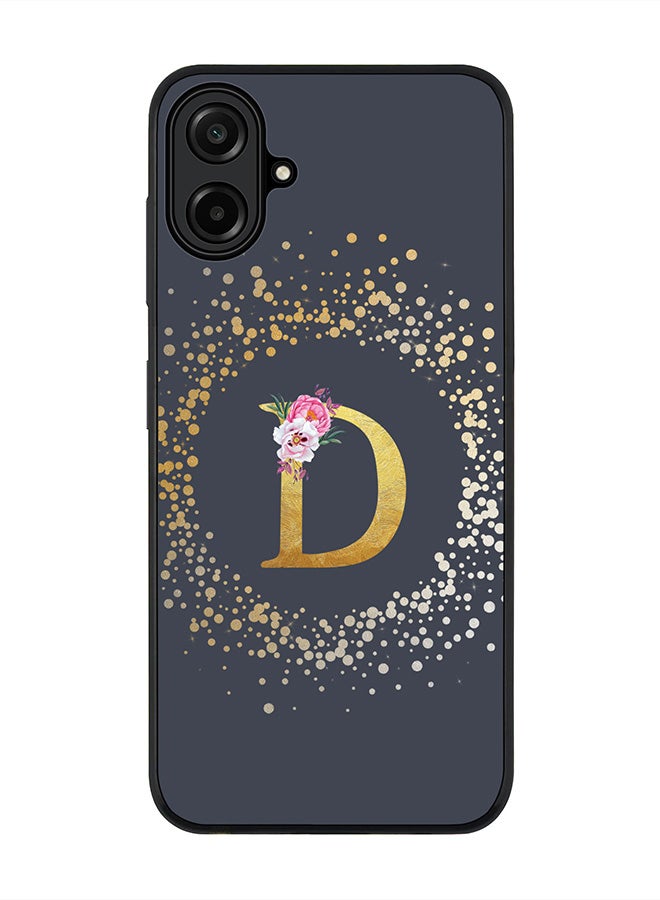 Stylizedd For Samsung Galaxy A07 4G Case,Slim fit Camera Protection, Shockproof Thin Phone cover  - Custom Monogram Floral - D  (Grey )