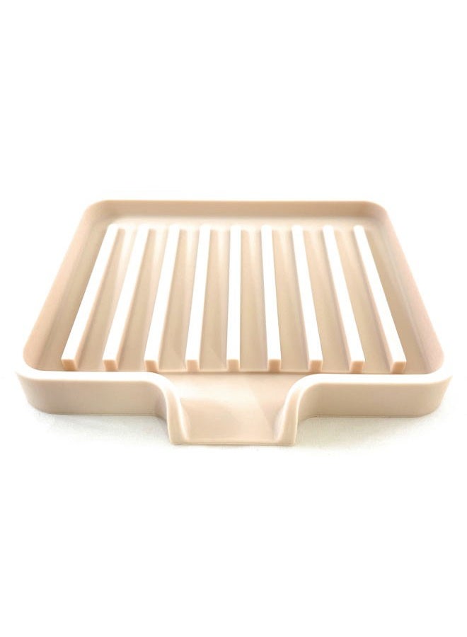 Happitasa Silicone Soap Dish Tray and Sponge Holder with Drain Chute, Pack of 2 (Sand Dollar, 5.2"X4") - Image 1