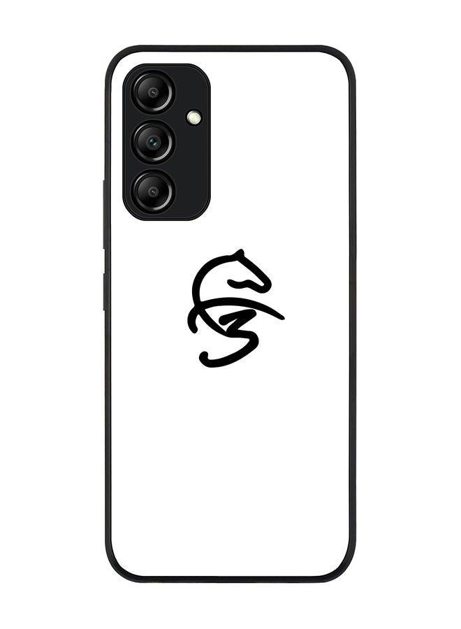 Stylizedd Rugged Black edge case for Samsung Galaxy A34 5G Slim fit Soft Case Flexible Rubber Edges Anti Drop TPU Gel Thin Cover - Faz3 Icon White - Image 1