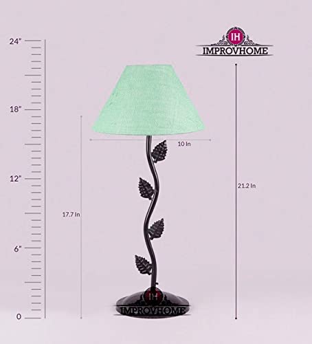 Improvhome Beautiful for Farm House Metal Table Lamp with Cotton Fabric Conical Shape(Dhaniya) - Image 3