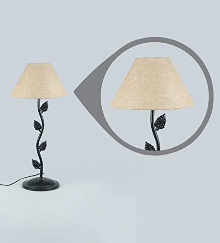 Improvhome Beautiful for Farm House Metal Table Lamp with Cotton Fabric Conical Shape(Dhaniya) - Image 2