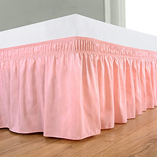 YRM Bedding's Light Pink Bed Skirt Wrap Around 600 Microfiber with Easy Fit with 15 Inch Tailored Drop Shrinkage and Fade Resistant with Microfiber 15 Bed Skirt Double Bed 48 x 72 - Image 4