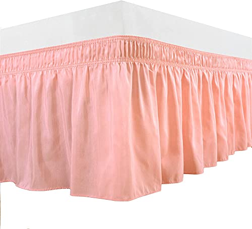 YRM Bedding's Light Pink Bed Skirt Wrap Around 600 Microfiber with Easy Fit with 15 Inch Tailored Drop Shrinkage and Fade Resistant with Microfiber 15 Bed Skirt Double Bed 48 x 72 - Image 2
