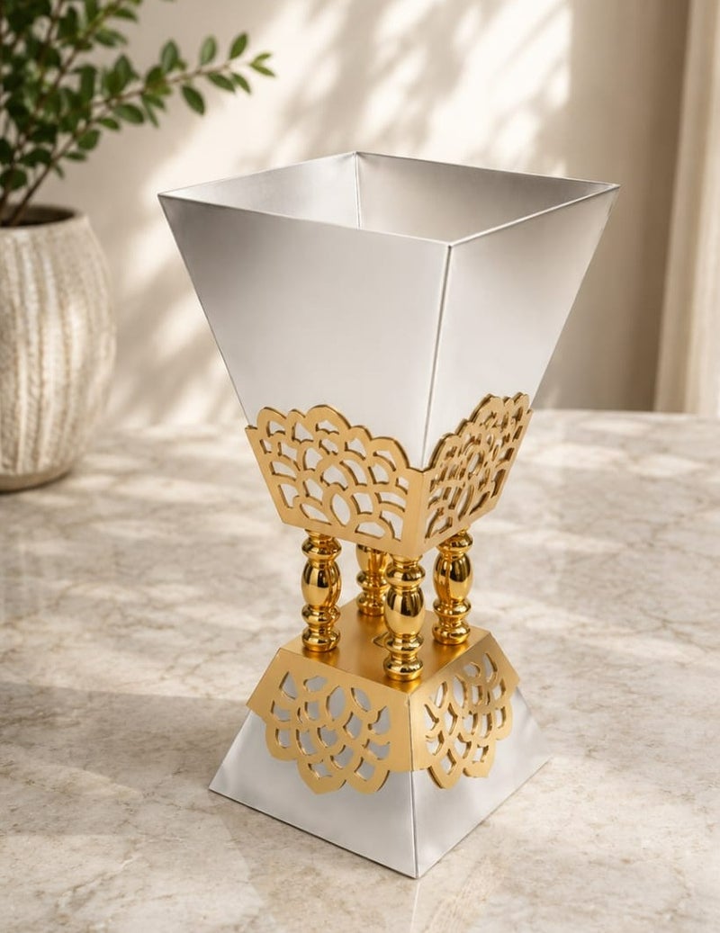 Radin Luxury Silver Gold Bakhoor Burner For Oud Frankincense And Incense – Elegant Home Decor Perfume Diffuser - Image 1