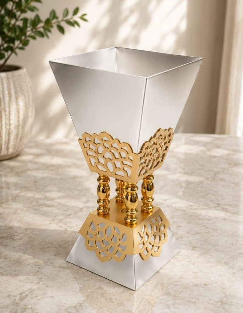 Radin Luxury Silver Gold Bakhoor Burner For Oud Frankincense And Incense – Elegant Home Decor Perfume Diffuser - Image 2