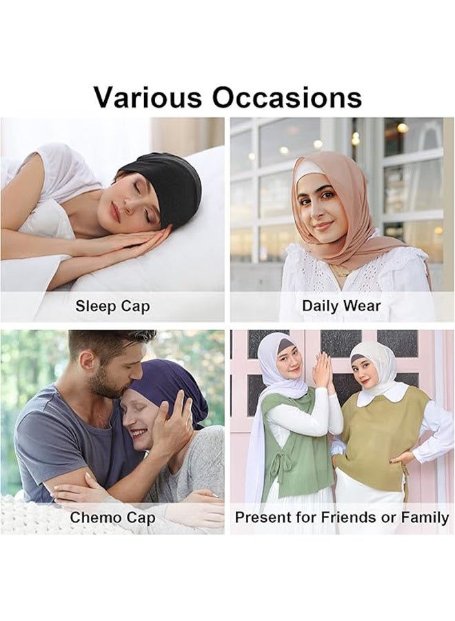 واي جيه غطاء عمامة داخلي 2 قطع قابل للتعديل وشاح سفلي نسائي مسلم أسود ، بيج ، رمادي - Image 5