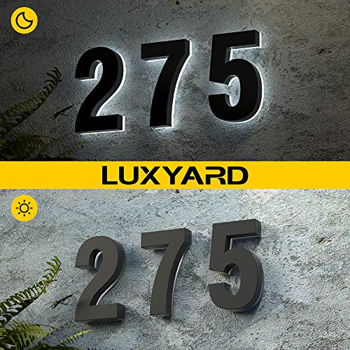 LUXYARD Backlit LED House Numbers 7", Stainless Steel Hand-Polished for House Address Signs, Modern House Numbers 7 Inch,Low-Voltage, Waterproof Corrosion Resistant (7 Inch Black 0) - Image 5