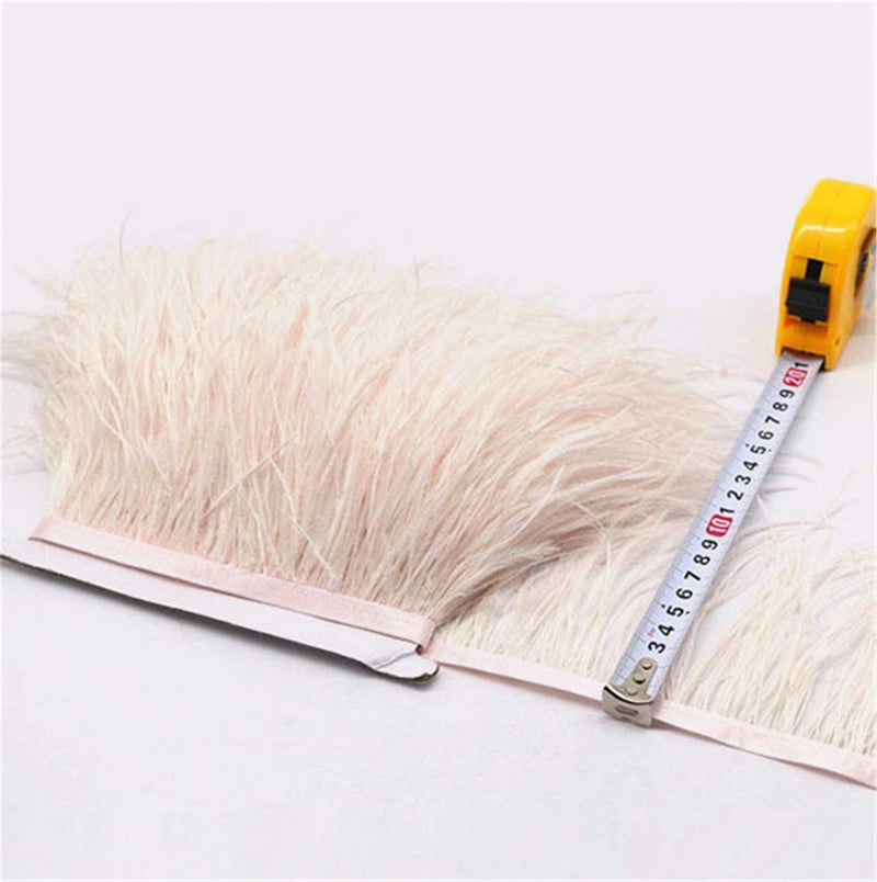 34 Colours Quality Ostrich Feather Trimming Fringe for Millinery Craft Dress Making Nude Pink