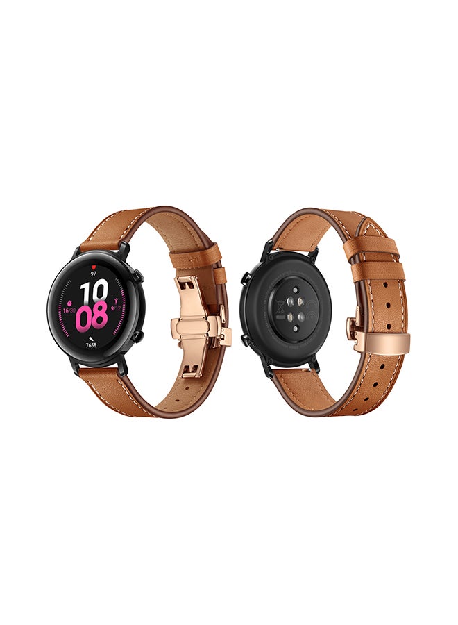 Perfii Stylish Replacement Band For Huawei Watch GT/GT 2 42mm Brown - Image 1