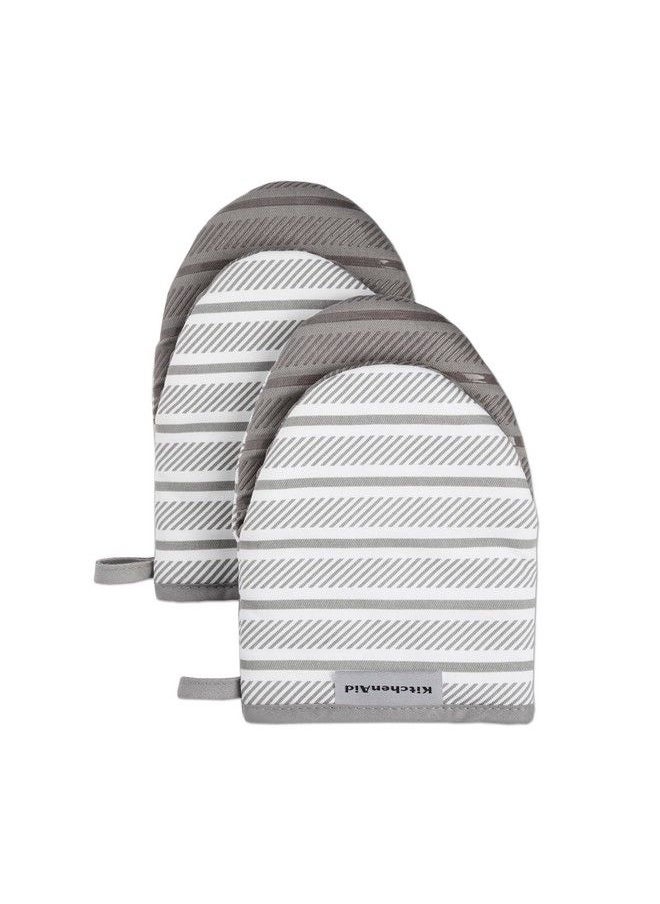 KitchenAid Albany Mini Oven Mitt 2Pack Set Grey 5.5"X8"  - Image 2