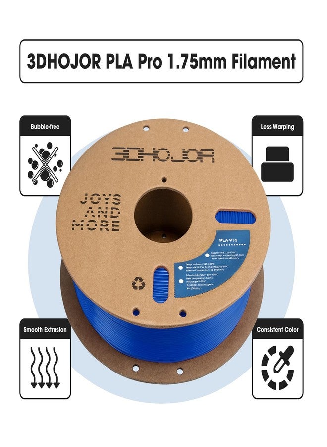 3DHoJor PLA Pro (PLA+) Filament 1.75mm, 3D Printer Filament PLA Plus, Cardboard Spool 3D Printing Filament PLA +, Dimensional Accuracy +/- 0.03 mm-Blue,1kg - Image 2