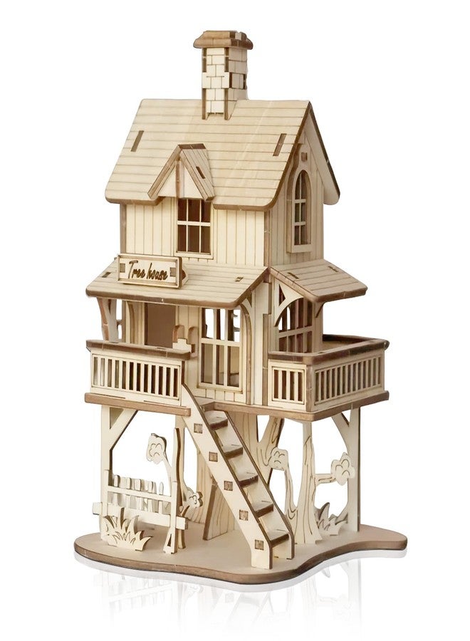 Foyucool 3D Wooden Puzzle for Adults, DIY Creative Treehouse Design Model Kit, Creative Assembly Model Building Kits to Build for Adults, DIY Assembly Puzzle for Christmas Day - Image 1