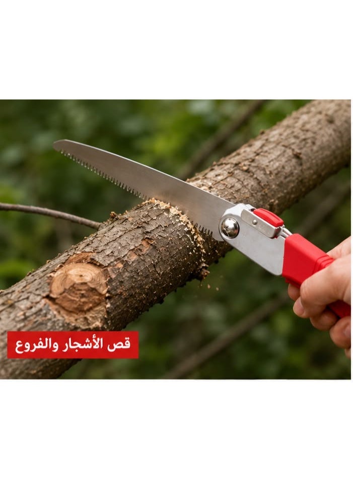 Hand Folding Saw 55cm with Sharp Steel Blade & Compact Design - Perfect for Tree Pruning, Woodworking, Camping, and Outdoor Activities - Image 4