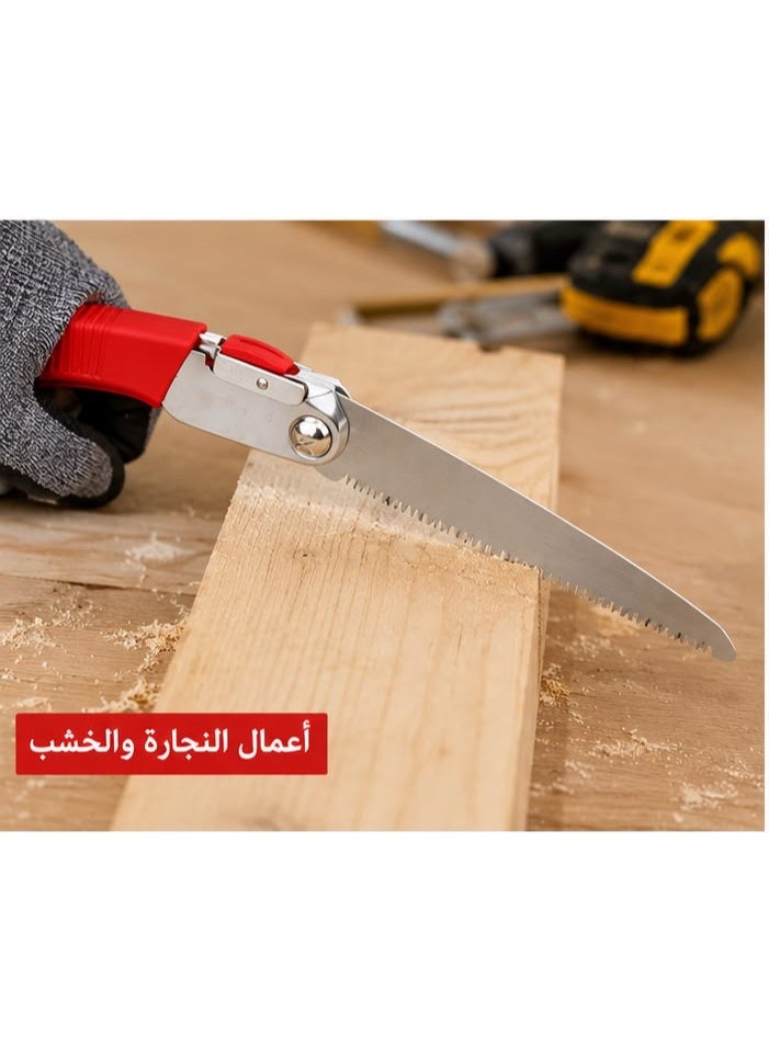 Hand Folding Saw 55cm with Sharp Steel Blade & Compact Design - Perfect for Tree Pruning, Woodworking, Camping, and Outdoor Activities - Image 5