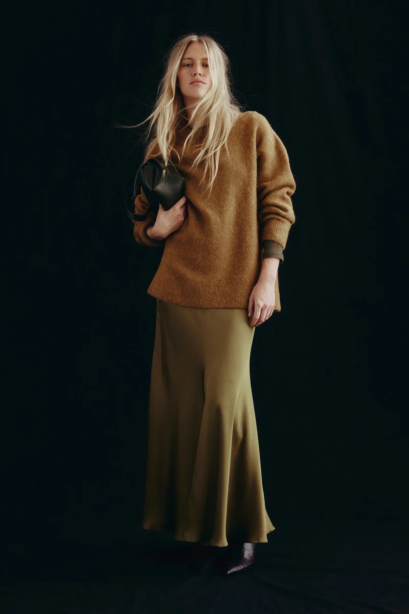 H&M Satin maxi skirt