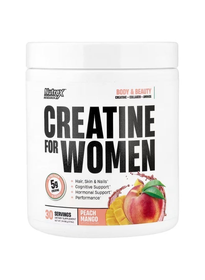 Nutrex Research Creatine for Women + Booty & Beauty, Peach Mango, 11.11 oz (314.98 g) - Image 1