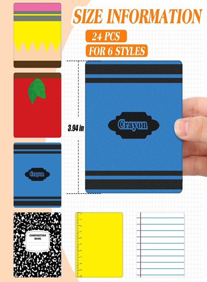 Vesici 24 Pcs Christmas Teacher Appreciation Gifts Bulk Teacher Coasters for Desk Ceramic Absorbent Drink Coasters with Cork Base Thank You Cup Mat Employee Appreciation Gifts Bulk for Back to School Supply - Image 2