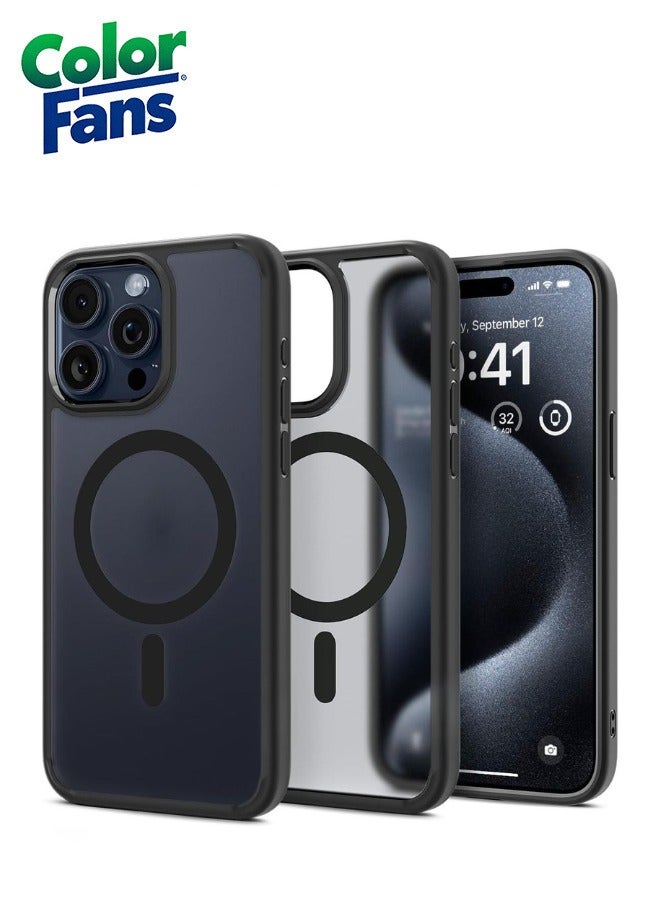 كولور فانس جراب هجين فائق ماج فيت لهاتف آيفون 14 برو ماكس مضاد للاصفرار - فروست أسود - Image 1