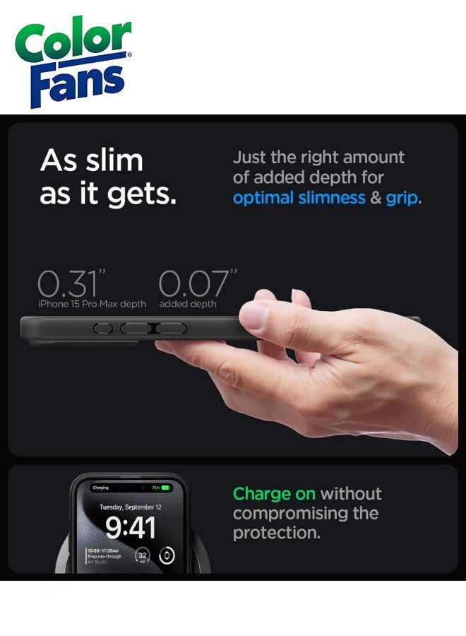 كولور فانس جراب هجين فائق ماج فيت لهاتف آيفون 14 برو ماكس مضاد للاصفرار - فروست أسود - Image 2