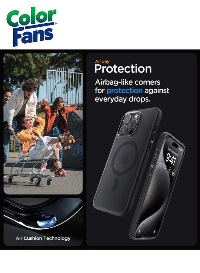 كولور فانس جراب هجين فائق ماج فيت لهاتف آيفون 14 برو ماكس مضاد للاصفرار - فروست أسود - Image 3