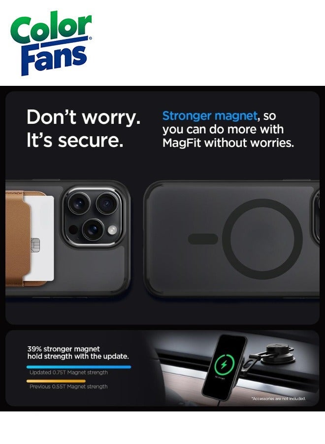 كولور فانس جراب هجين فائق ماج فيت لهاتف آيفون 14 برو ماكس مضاد للاصفرار - فروست أسود - Image 5