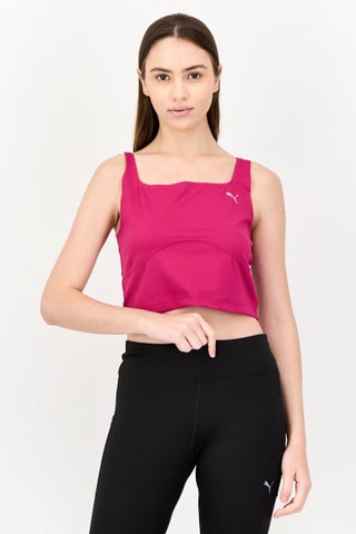 Women Sportswear Fit Brand Logo Training Sport Bra, Magenta