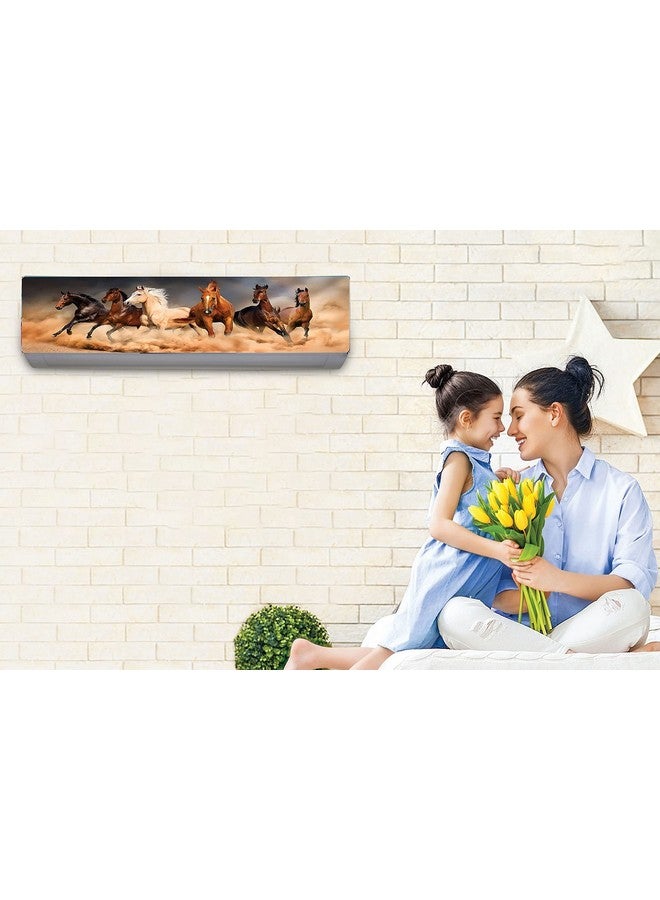 SVK Dream Printed Color Air Conditioning Dust Cover Waterproof Folding AC Covers for Split for 1.5 ton Indoor Unit (Size:38 x 12 x 9 inch) (Horses Print) - Image 3