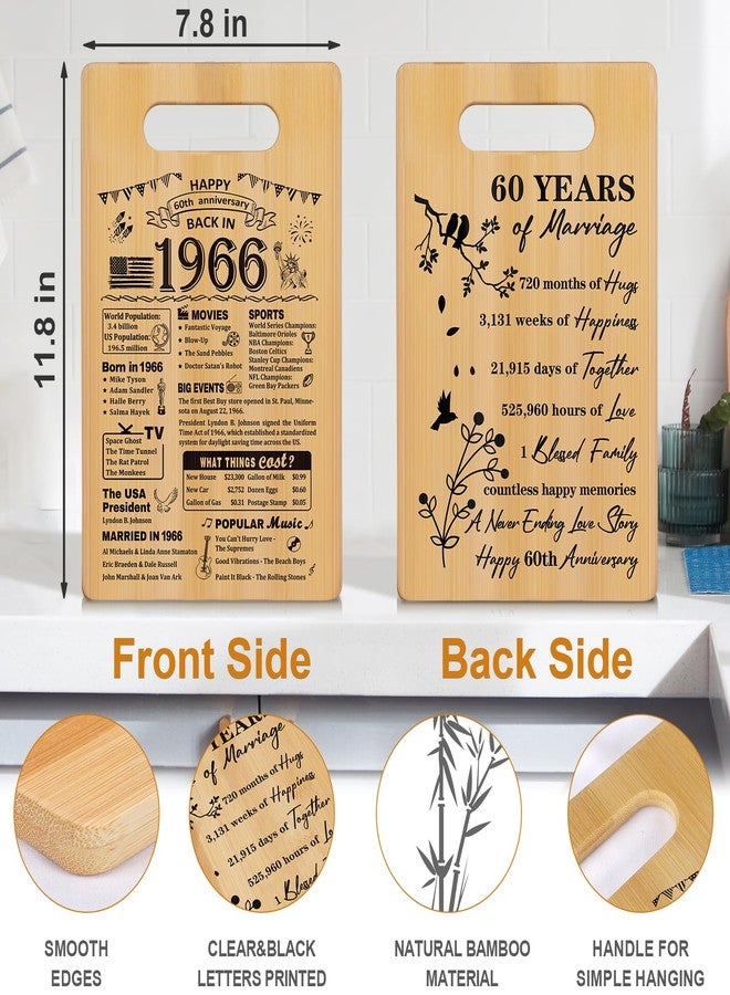 YeohJoy 60th Wedding Anniversary for Women Men,Back In 1965&60 Years of Marriage Double sided Cutting Board Gift for Her Him,best 60 years anniversary Decorations for couple - Image 2