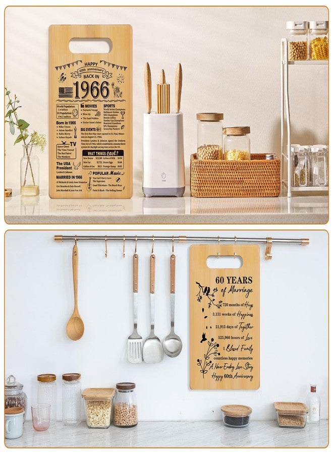 YeohJoy 60th Wedding Anniversary for Women Men,Back In 1965&60 Years of Marriage Double sided Cutting Board Gift for Her Him,best 60 years anniversary Decorations for couple - Image 3