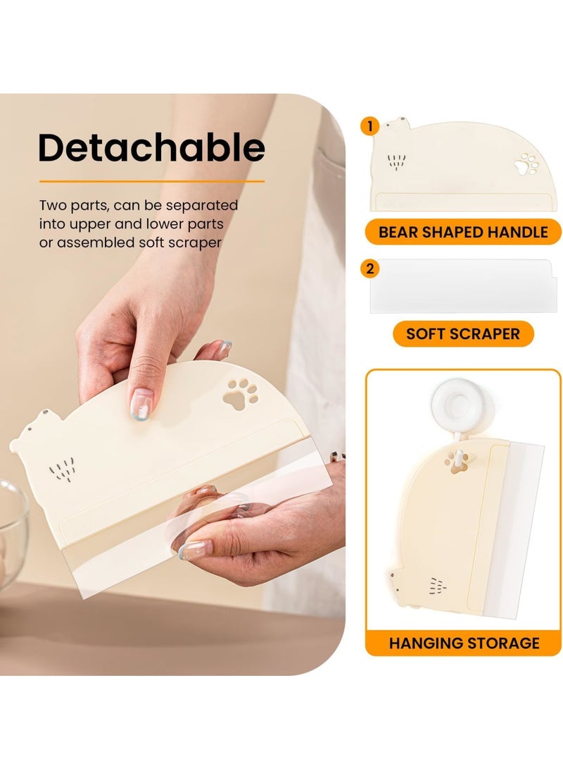 SYOSI Cake Scraper, 2 PCS Transparent Flexible PE Plastic Smoother for Cake and Bread Decorating, Food Grade Acrylic Icing Scraper Set, Easy to Clean Durable Cake Frosting Tool for Home Bakery Pastry Use - Image 3