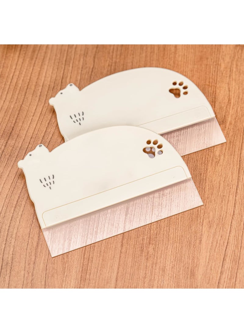 SYOSI Cake Scraper, 2 PCS Transparent Flexible PE Plastic Smoother for Cake and Bread Decorating, Food Grade Acrylic Icing Scraper Set, Easy to Clean Durable Cake Frosting Tool for Home Bakery Pastry Use - Image 1