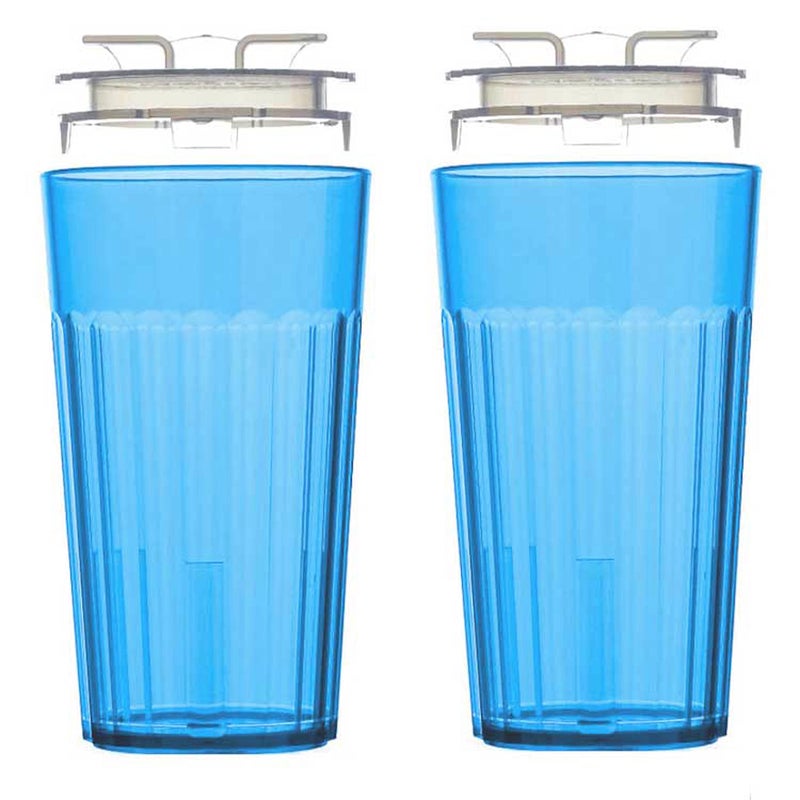 Reflo Smart Cup (Blue 2-Pack) Open Training Cup, Toddler Cup, No Suction 6oz, 360 Control-Flow, USA MADE Premium High-Impact Plastic - Image 1