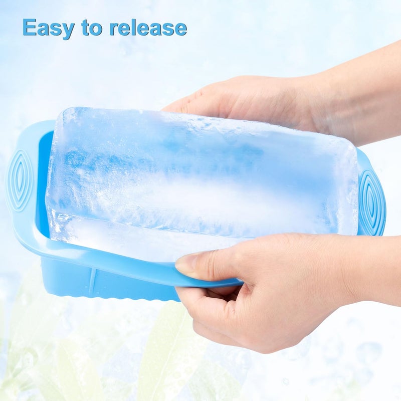 HUIRUSO Extra Large Ice Block Mold for Ice Bath, 4 Pack 9.4lb Big Ice Cube Molds, Silicone Ice Bath Accessories Water Chiller for Cold Plunge or Coolers - Image 3