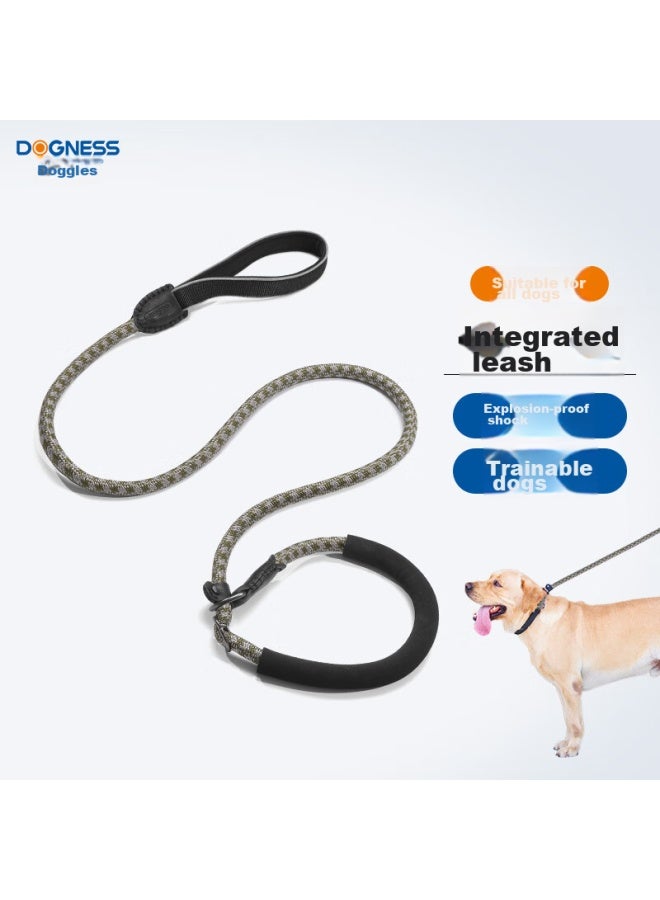 دوغنس Dogness طوق كلب مقود P-chain حبل المشي للكلاب المتوسطة والكبيرة، Corgi، Labrador، German Shepherd، Samoyed، Gray، المقاس L - Image 1