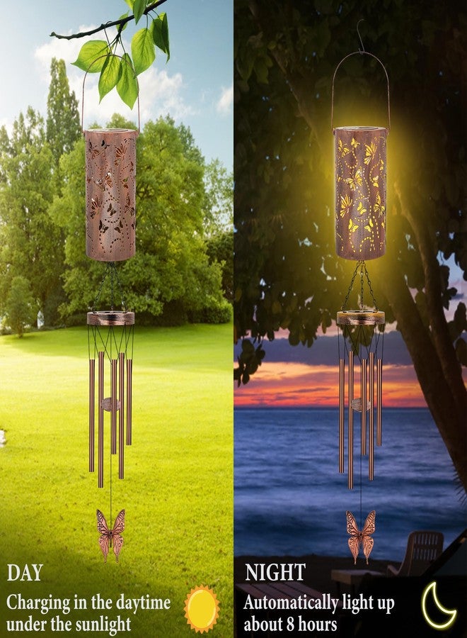 YHmall Butterfly Wind Chimes for Outside, Solar Lanterns Wind Chimes Outdoor Gifts for Women Grandma Mom Solar Wind Chimes, Garden Christmas Decor Solar Lights 35" Windchimes Outdoors - Image 5