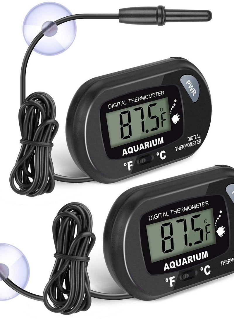 Excefore 2-Pack Aquarium Thermometer, Fish Tank Thermometer with 3.3ft Cord, Fahrenheit/Celsius(℉/℃), Ideal for Vehicle, Reptile Terrarium, Fish Tank, and Refrigerator. - Image 1
