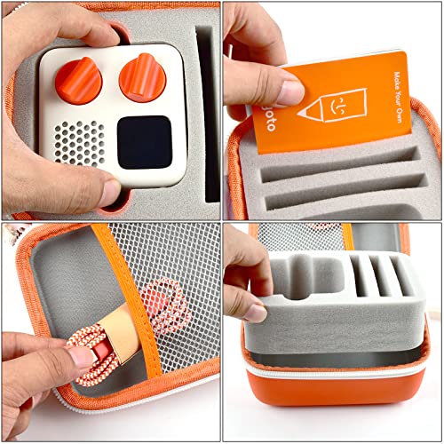 casmilee Travel Case Compatible with Yoto Mini – Kids Audio & Music Player, Holder Bag for Children’s Speaker Plays Audiobook Cards - Orange - Image 5