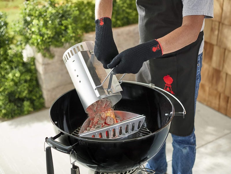 Weber - BBQ Rapidfire Chimney Starter(LARGE), Convenient and quick way to light charcoal, Two handle design provides more control when pouring lit charcoal, 32cm Height x 20.5cm Width x 32.5cm Depth - Image 5
