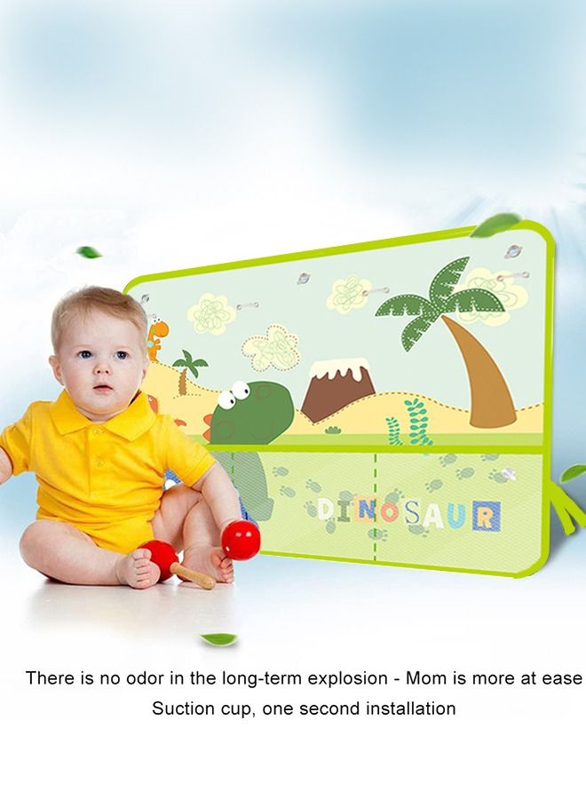 GROIC Car Sun Shade for Baby Kids Car Side Window Curtain Protector Full Shade Car Window Shades with Storage Net Pocket Car Window Curtain Suction Cups Cute Dinosaur Patterns  - Image 5