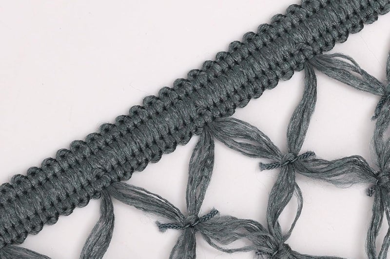 PREMDAS LACES Tassel Latkan HangingFringe Jhallar Laces and Border Material Zhallar DressesBlouseDupattaSariCholiChunniSareesLehengaSuitsCurtains9 Meters Dark Grey - Image 2