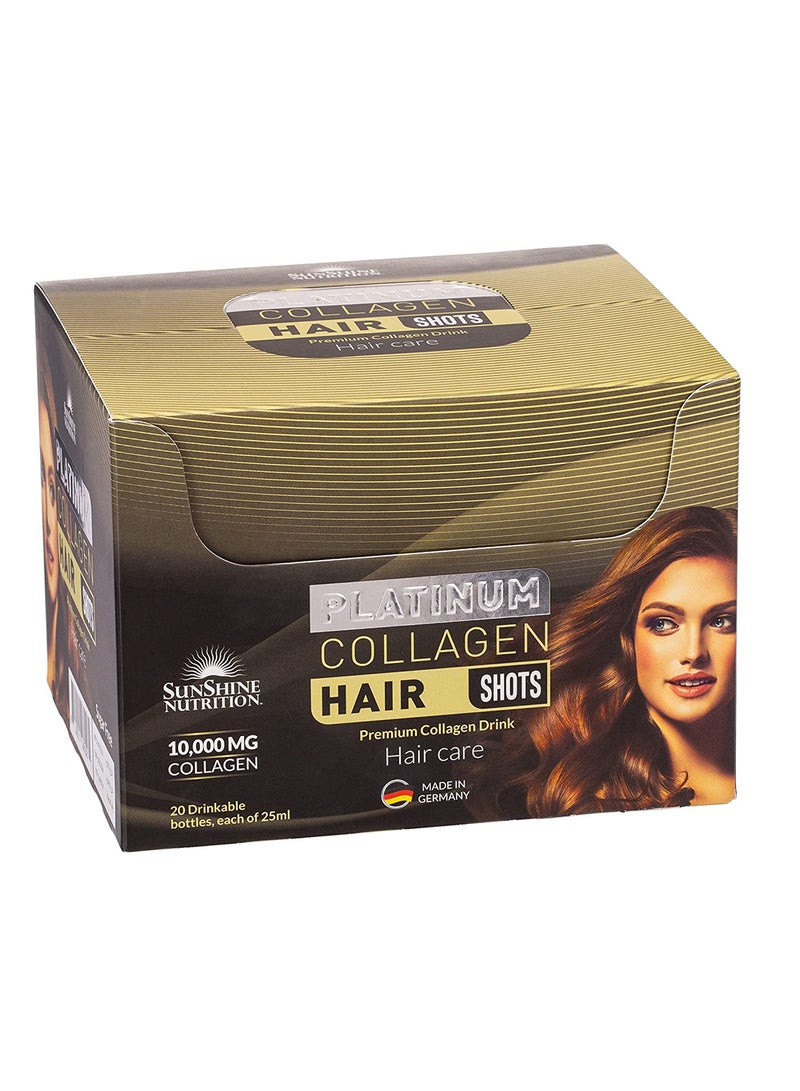 SUNSHINE NUTRITION حقنة كولاجين بلاتينيوم للتغذية للشعر، 25 مل 20 عدد