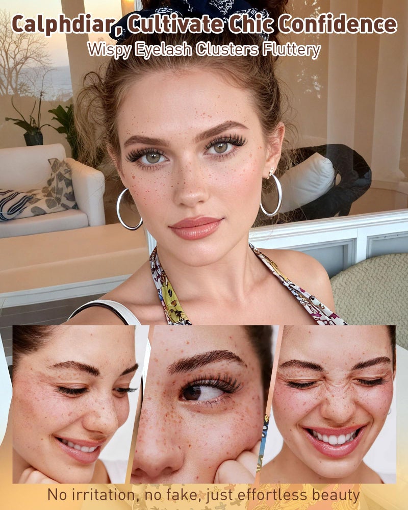 calphdiar Calphidar Eyelash Clusters 30D+40D+50D+60D+80D+100D, DIY Curly Wispy Individual Natural Lash Extension for Beginners, 476PCS D, 10-16MM - Image 3