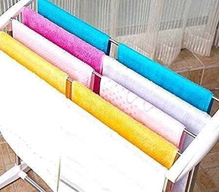 REPLEX Steel and Plastic Made Multi-Purpose Mobile Towel and Cloth Rack Holder for Domestic Purposes Multi-Functional Mini Clothes Rack for Drying Holder, Towel Stands - Image 3