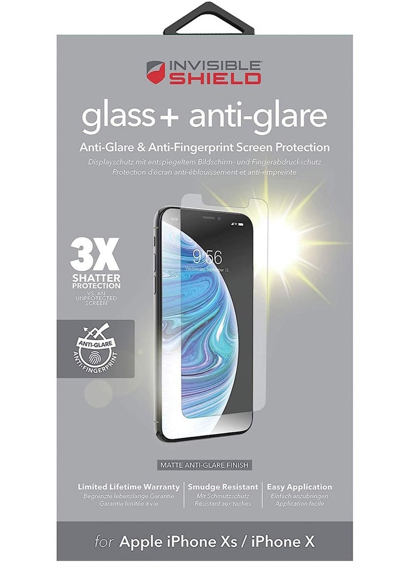 InvisibleShield Glass+ Anti-Glare Tempered Glass for iPhone Xs/ X Screen Protector - Matte/ Anti-Glare  - Image 5